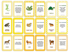 Reptiles, Amphibians and Mammals Learning Cards (1-Deck X 54 Cards)