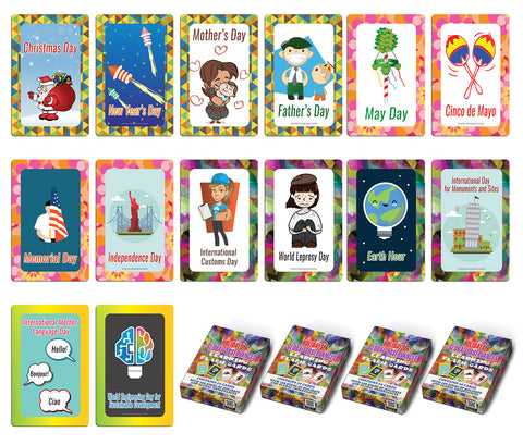 Holidays and Global Observances Learning Cards (4-Deck X 54 Cards)