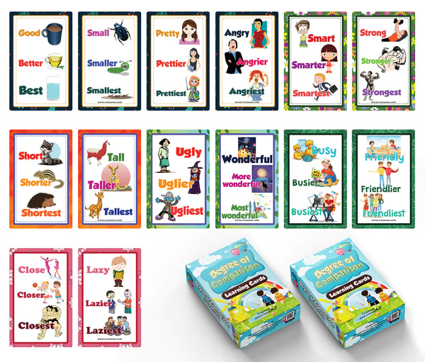 Degree of Comparison Learning Cards (2-Deck X 54 Cards)