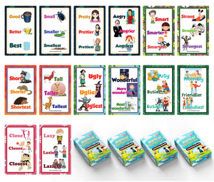 Degree of Comparison Learning Cards (4-Deck X 54 Cards)