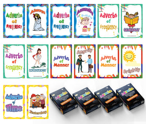 Adverbs of Frequency, Manner and Time Learning Cards (4-Deck X 54 Cards)
