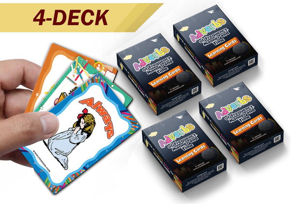 Adverbs of Frequency, Manner and Time Learning Cards (4-Deck X 54 Cards)