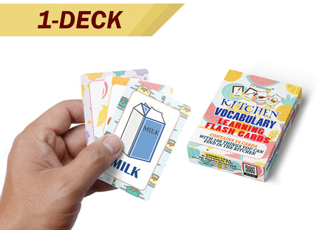 Kitchen Vocabulary Learning Cards (1-Deck X 54 Cards)