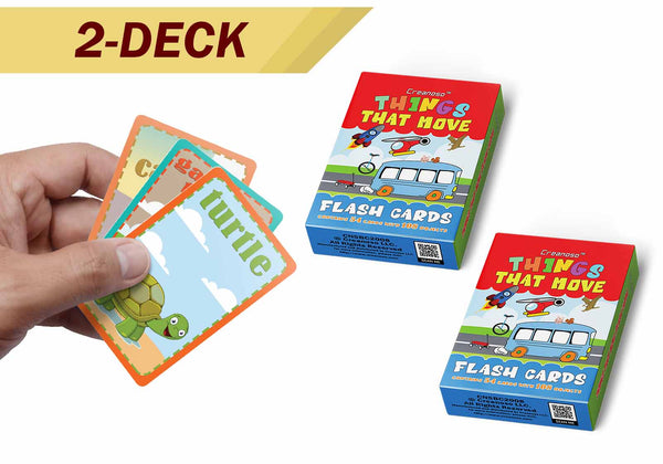 Creanoso Things That Move Educational Learning Flash Cards  - Fun Stocking Stuffers for Theme Party Favors Supply Props Game