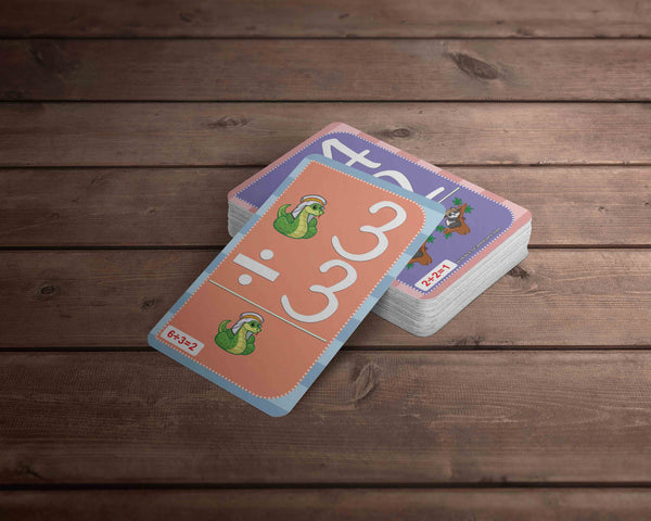 Creanoso Cute Animals Learning Division 0-12 Flash Cards - Home Schooling Parent Teaching Assistance Material - Educational Cards Pack