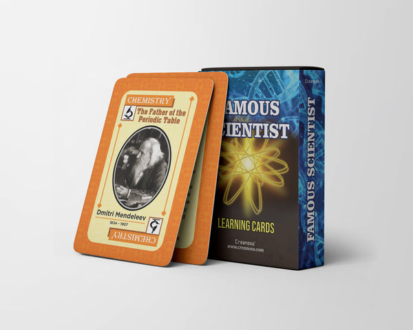 Creanoso Educational Famous Scientists Learning Cards (2-Deck) â€“ Gifts Ideas for Birthday Party Supply