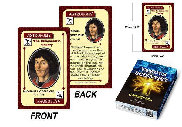 Creanoso Educational Famous Scientists Learning Cards (2-Deck) â€“ Gifts Ideas for Birthday Party Supply