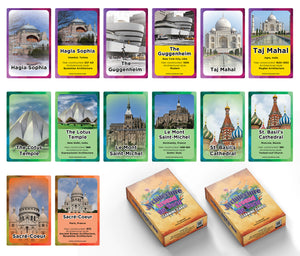 Creanoso Architecture Around the World Learning Cards (2-Deck) â€“ Learning Day Care Classroom Nursery Home Teaching Supplementary Educational Card Pack