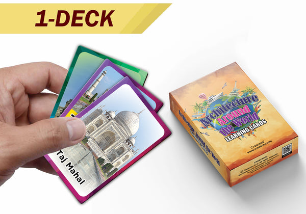 Creanoso Architecture Around the World Learning Cards (1-Deck) - Stocking Stuffers Educational Flashcards for Children â€“ Perfect Parents Teachers Teaching Assistance Tool