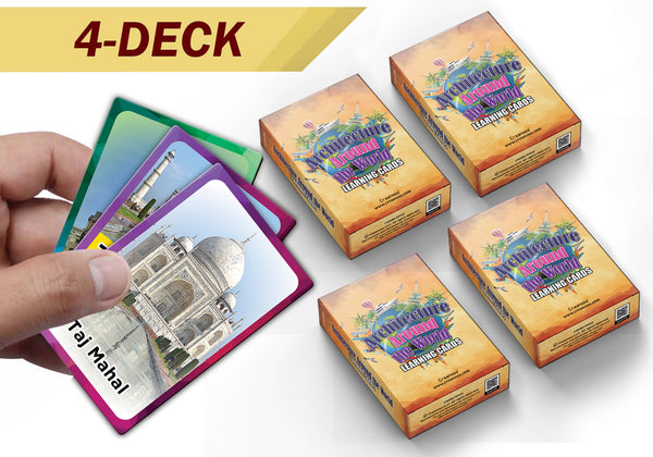 Creanoso Architecture Around the World Learning Cards (4-Deck) â€“ Great Bulk Buy Value Savers Teaching Assistant Tool - Stocking Stuffers Gifts for Boys Girls Home Activities