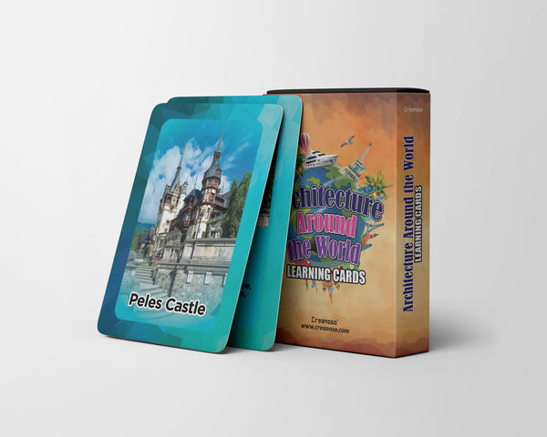 Creanoso Architecture Around the World Learning Cards (1-Deck) - Stocking Stuffers Educational Flashcards for Children â€“ Perfect Parents Teachers Teaching Assistance Tool