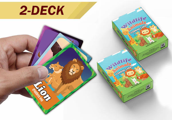 Wildlife Animals Learning Cards (2-Deck)