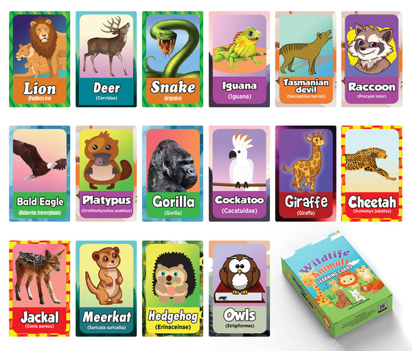 Wildlife Animals Learning Cards (1-Deck)