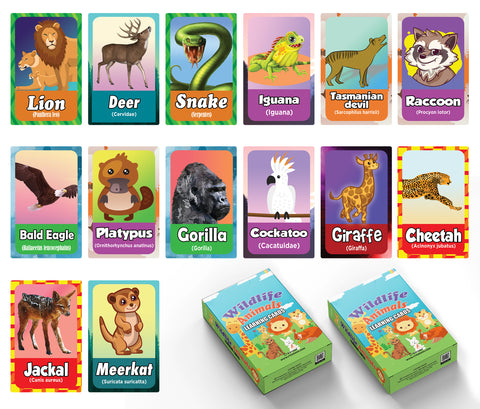 Wildlife Animals Learning Cards (2-Deck)