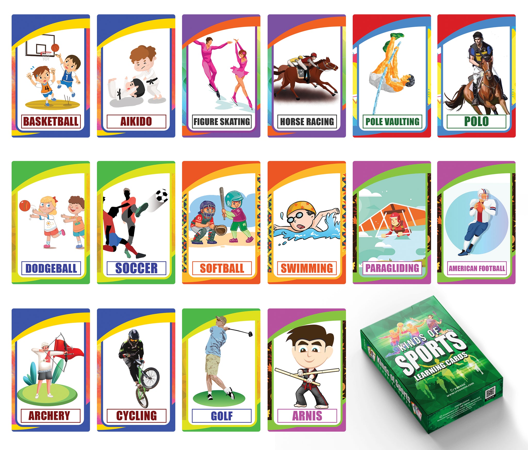 Kinds of Sports Learning Cards (1-Deck)