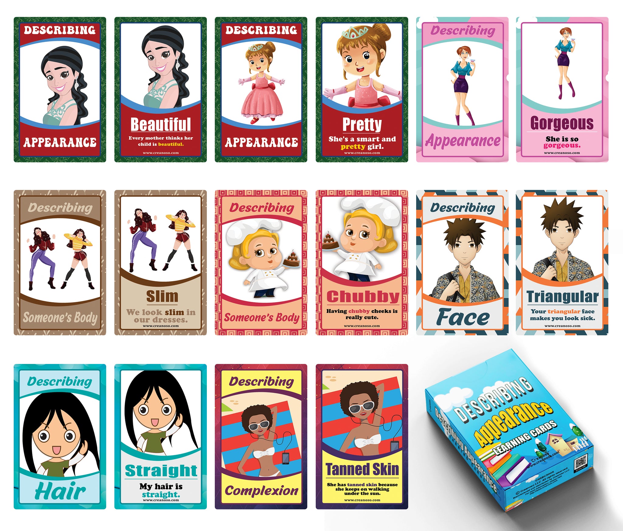 Describing Appearance Learning Cards (1-Deck X 54 Cards)