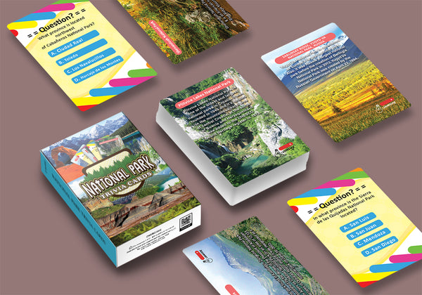 National Park Trivia Cards (1 Deck) - Stocking Stuffers for Themed Parties Props Theme Games â€“ Standard Size Poker Cards