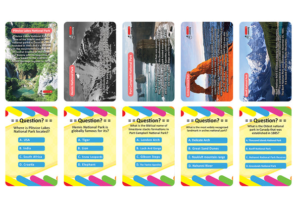 National Park Trivia Cards (1 Deck) - Stocking Stuffers for Themed Parties Props Theme Games â€“ Standard Size Poker Cards