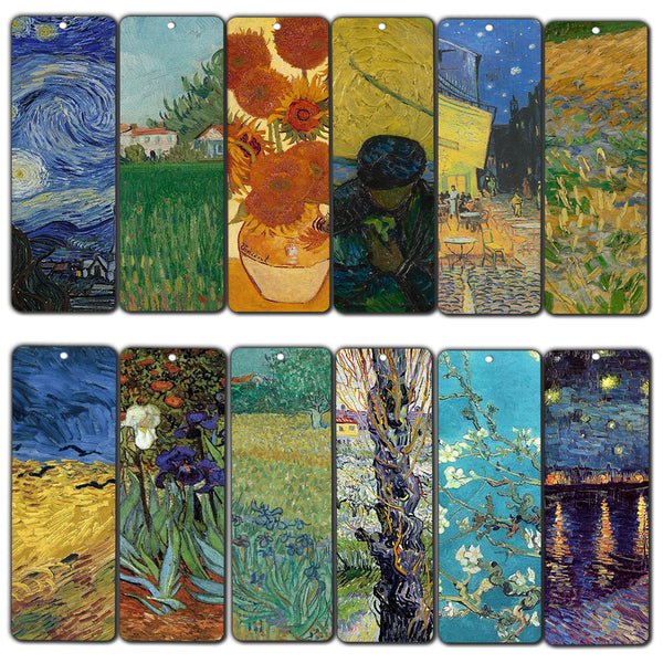 Loving Vincent Van Gogh Inspiring Quotes Bookmarker Cards (36-Pack) - Cool Book Classical Painting Art Print Decal - Stocking Stuffers Gifts for Men Women Teens Thanksgiving Christmas