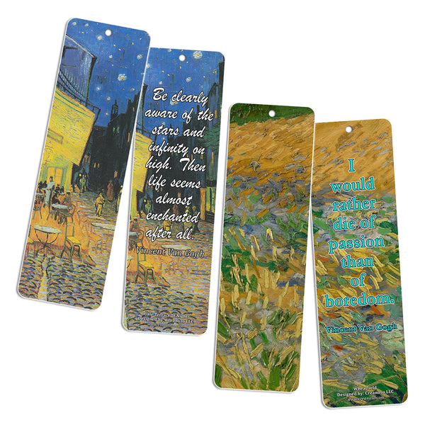 Loving Vincent Van Gogh Inspiring Quotes Bookmarker Cards (36-Pack) - Cool Book Classical Painting Art Print Decal - Stocking Stuffers Gifts for Men Women Teens Thanksgiving Christmas
