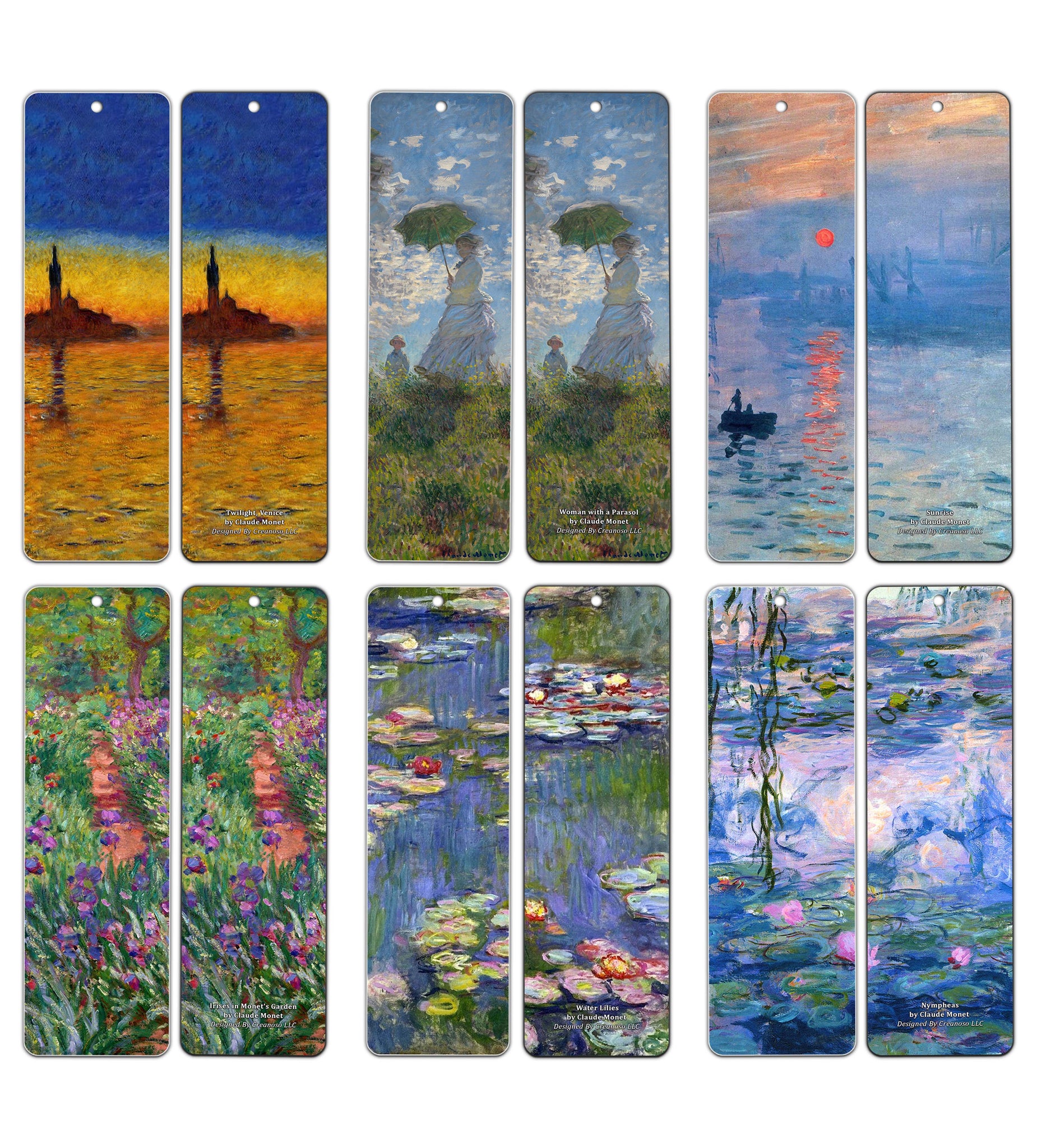 Claude Monet Bookmarks (60-Pack) - Famous Paintings - Bookmarks for Books Men Women Kids Teens