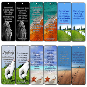 Creanoso Leadership Quotes Bookmarks Cards (30-Pack) - Stocking Stuffers Premium Quality Gift Ideas for Children, Teens, Adults - Corporate Giveaways & Party Favors