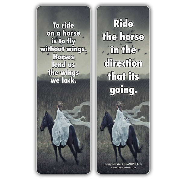 Creanoso Horse Quotes Bookmarks (60-Pack) - Horse Gifts Ideas for Men Women Teens Kids - Collection