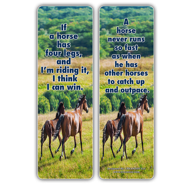 Creanoso Horse Quotes Bookmarks (60-Pack) - Horse Gifts Ideas for Men Women Teens Kids - Collection