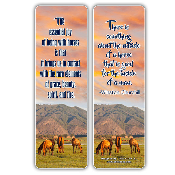 Creanoso Horse Quotes Bookmarks (60-Pack) - Horse Gifts Ideas for Men Women Teens Kids - Collection