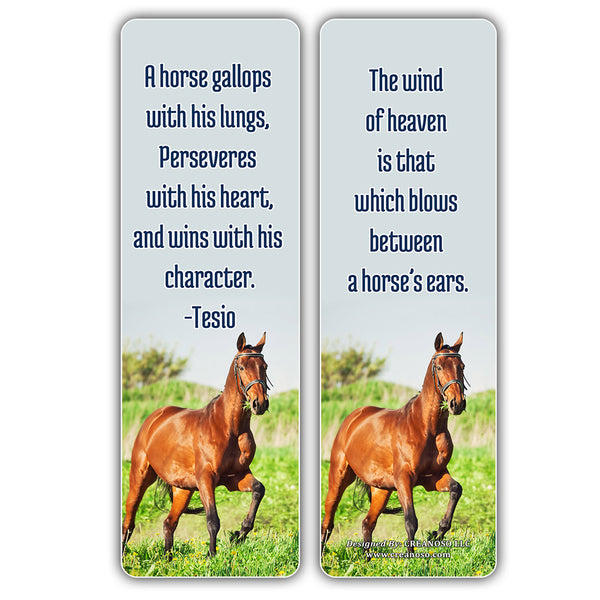 Creanoso Horse Quotes Bookmarks (60-Pack) - Horse Gifts Ideas for Men Women Teens Kids - Collection