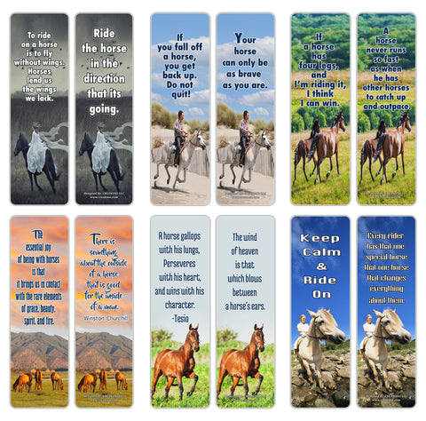 Creanoso Horse Quotes Bookmarks (60-Pack) - Horse Gifts Ideas for Men Women Teens Kids - Collection