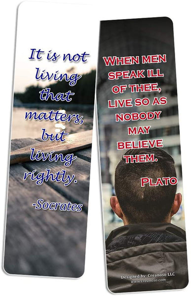Creanoso Daily Inspirational Life Quotes Bookmarks Cards (12-Pack) - Motivational Sayings for Men Women - Stocking Stuffers Gift