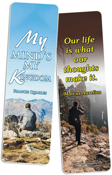 Creanoso Daily Inspirational Life Quotes Bookmarks Cards (12-Pack) - Motivational Sayings for Men Women - Stocking Stuffers Gift