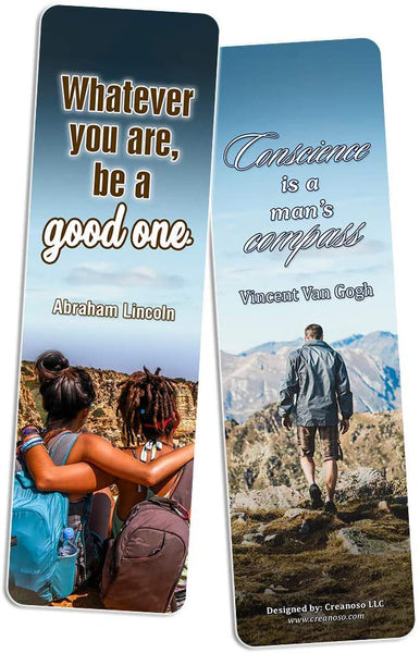 Creanoso Daily Inspirational Life Quotes Bookmarks Cards (30-Pack) - Motivational Sayings for Men Women - Stocking Stuffers Gift
