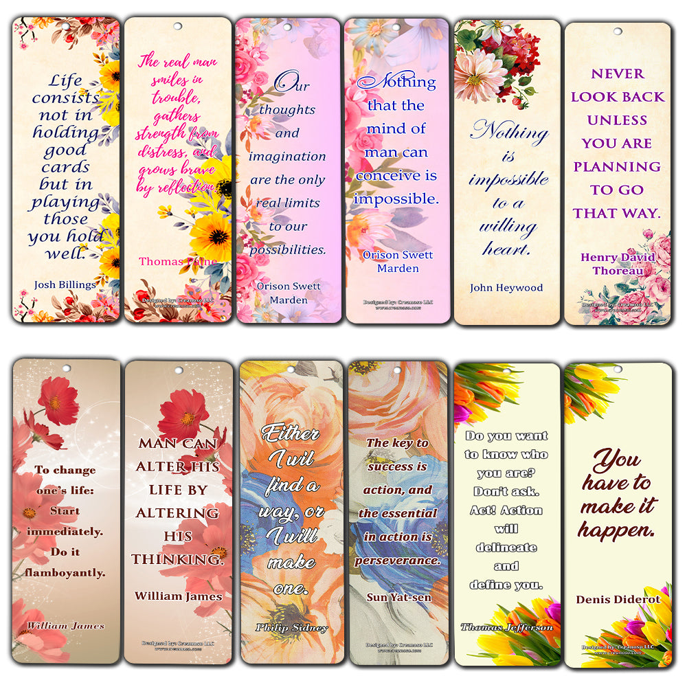 Creanoso Inspiring Floral Motivational Bookmark Gifts for Women (60-Pack) ÃƒÆ’Ã‚Â¢ÃƒÂ¢Ã¢â‚¬Å¡Ã‚Â¬ÃƒÂ¢Ã¢â€šÂ¬Ã…â€œ Six Assorted Quality Bookmarks Bulk Set ÃƒÆ’Ã‚Â¢ÃƒÂ¢Ã¢â‚¬Å¡Ã‚Â¬ÃƒÂ¢Ã¢â€šÂ¬Ã…â€œ Premium Gift for Girls, Ladies, Wife