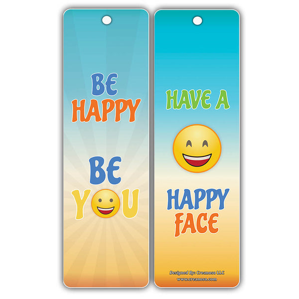 Creanoso Smiley Emoji Happy Face Bookmark Cards for Kids ÃƒÂ¢Ã¢â€šÂ¬Ã¢â‚¬Å“ Premium Gift Set for Boys and Girls