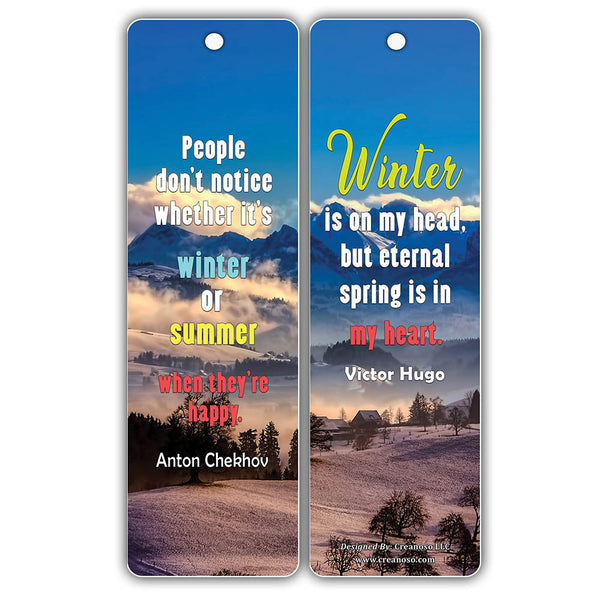 Creanoso Winter Inspirational Sayings Quotes Bookmark Cards (30-Pack) ÃƒÂ¢Ã¢â€šÂ¬Ã¢â‚¬Å“ Stocking Stuffers Gift for Bibliophiles, Book Worms, Book Lovers ÃƒÂ¢Ã¢â€šÂ¬Ã¢â‚¬Å“ Christmas Party Supplies ÃƒÂ¢Ã¢â€šÂ¬Ã¢â‚¬Å“ Book Clubs Reading