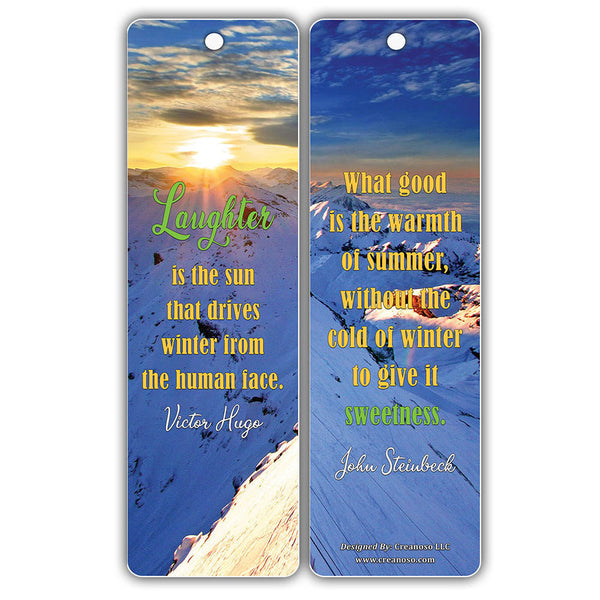 Creanoso Winter Inspirational Sayings Quotes Bookmark Cards (30-Pack) ÃƒÂ¢Ã¢â€šÂ¬Ã¢â‚¬Å“ Stocking Stuffers Gift for Bibliophiles, Book Worms, Book Lovers ÃƒÂ¢Ã¢â€šÂ¬Ã¢â‚¬Å“ Christmas Party Supplies ÃƒÂ¢Ã¢â€šÂ¬Ã¢â‚¬Å“ Book Clubs Reading