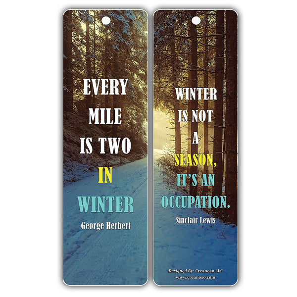 Creanoso Winter Inspirational Sayings Quotes Bookmark Cards (30-Pack) ÃƒÂ¢Ã¢â€šÂ¬Ã¢â‚¬Å“ Stocking Stuffers Gift for Bibliophiles, Book Worms, Book Lovers ÃƒÂ¢Ã¢â€šÂ¬Ã¢â‚¬Å“ Christmas Party Supplies ÃƒÂ¢Ã¢â€šÂ¬Ã¢â‚¬Å“ Book Clubs Reading