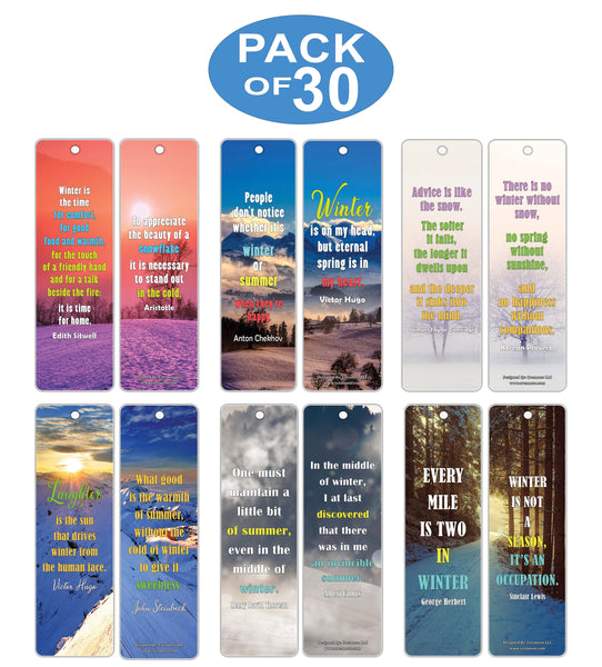 Creanoso Winter Inspirational Sayings Quotes Bookmark Cards (30-Pack) ÃƒÂ¢Ã¢â€šÂ¬Ã¢â‚¬Å“ Stocking Stuffers Gift for Bibliophiles, Book Worms, Book Lovers ÃƒÂ¢Ã¢â€šÂ¬Ã¢â‚¬Å“ Christmas Party Supplies ÃƒÂ¢Ã¢â€šÂ¬Ã¢â‚¬Å“ Book Clubs Reading