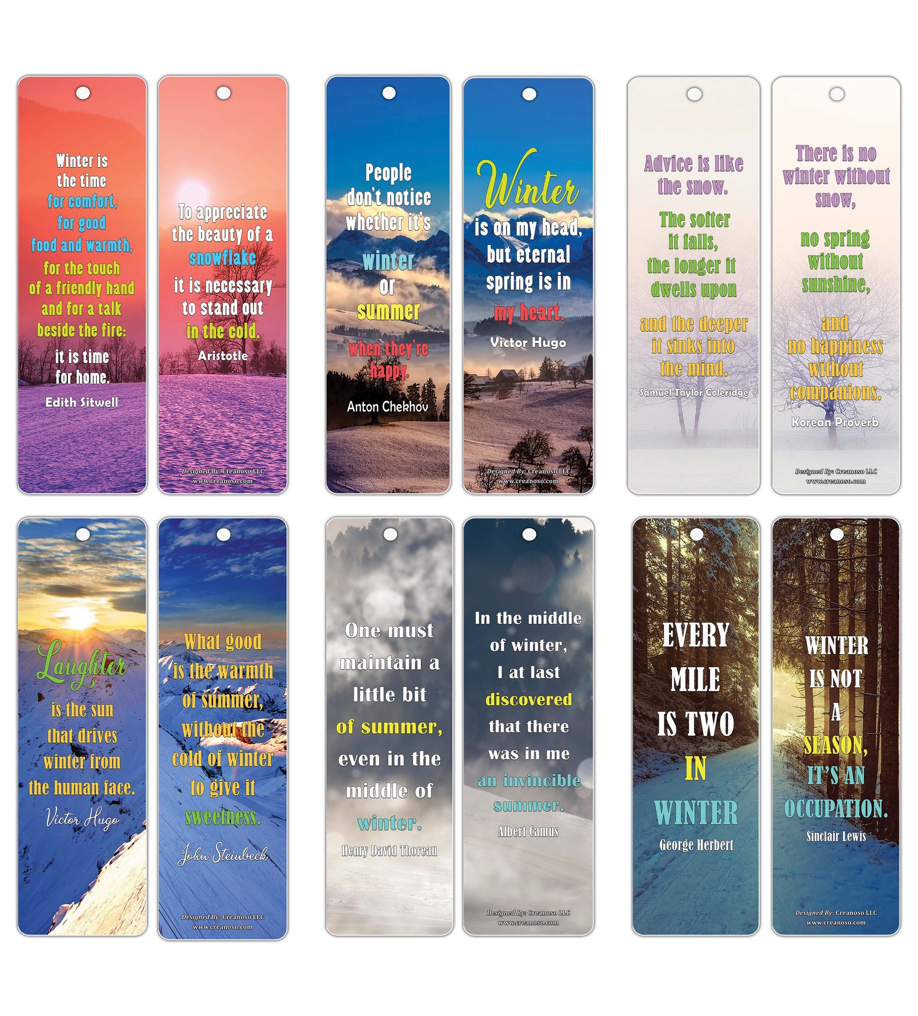 Creanoso Inspirational Sayings Winter Bookmarks ÃƒÂ¢Ã¢â€šÂ¬Ã¢â‚¬Å“ Premium Gift Set ÃƒÂ¢Ã¢â€šÂ¬Ã¢â‚¬Å“ Awesome Bookmarks for Bookworm
