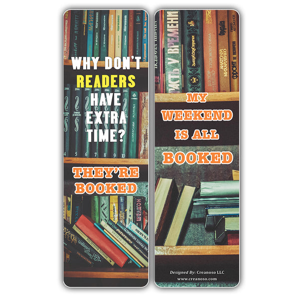 Creanoso Silly Funny Puns Reading Book Lovers Bookmarkers (60-Pack) ÃƒÆ’Ã‚Â¢ÃƒÂ¢Ã¢â‚¬Å¡Ã‚Â¬ÃƒÂ¢Ã¢â€šÂ¬Ã…â€œ Six Assorted Quality Bookmarks Bulk Set ÃƒÆ’Ã‚Â¢ÃƒÂ¢Ã¢â‚¬Å¡Ã‚Â¬ÃƒÂ¢Ã¢â€šÂ¬Ã…â€œ Premium Gift for Bibliophiles ÃƒÆ’Ã‚Â¢ÃƒÂ¢Ã¢â‚¬Å¡Ã‚Â¬ÃƒÂ¢Ã¢â€šÂ¬Ã…â