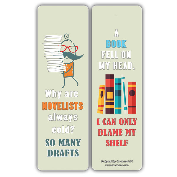 Creanoso Silly Funny Puns Reading Book Lovers Bookmarkers (60-Pack) ÃƒÆ’Ã‚Â¢ÃƒÂ¢Ã¢â‚¬Å¡Ã‚Â¬ÃƒÂ¢Ã¢â€šÂ¬Ã…â€œ Six Assorted Quality Bookmarks Bulk Set ÃƒÆ’Ã‚Â¢ÃƒÂ¢Ã¢â‚¬Å¡Ã‚Â¬ÃƒÂ¢Ã¢â€šÂ¬Ã…â€œ Premium Gift for Bibliophiles ÃƒÆ’Ã‚Â¢ÃƒÂ¢Ã¢â‚¬Å¡Ã‚Â¬ÃƒÂ¢Ã¢â€šÂ¬Ã…â