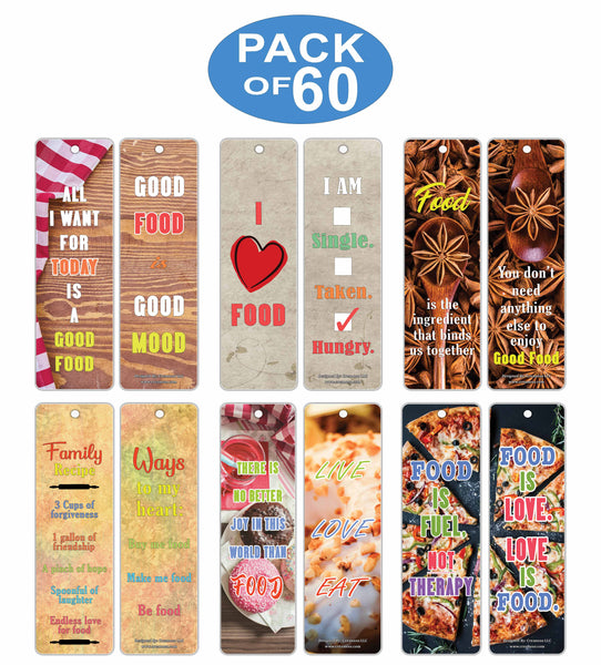 Creanoso Inspiring Sayings Food Lovers Bookmarks ÃƒÂ¢Ã¢â€šÂ¬Ã¢â‚¬Å“ Awesome Bookmarks for Chefs, Cooks, Food Lovers