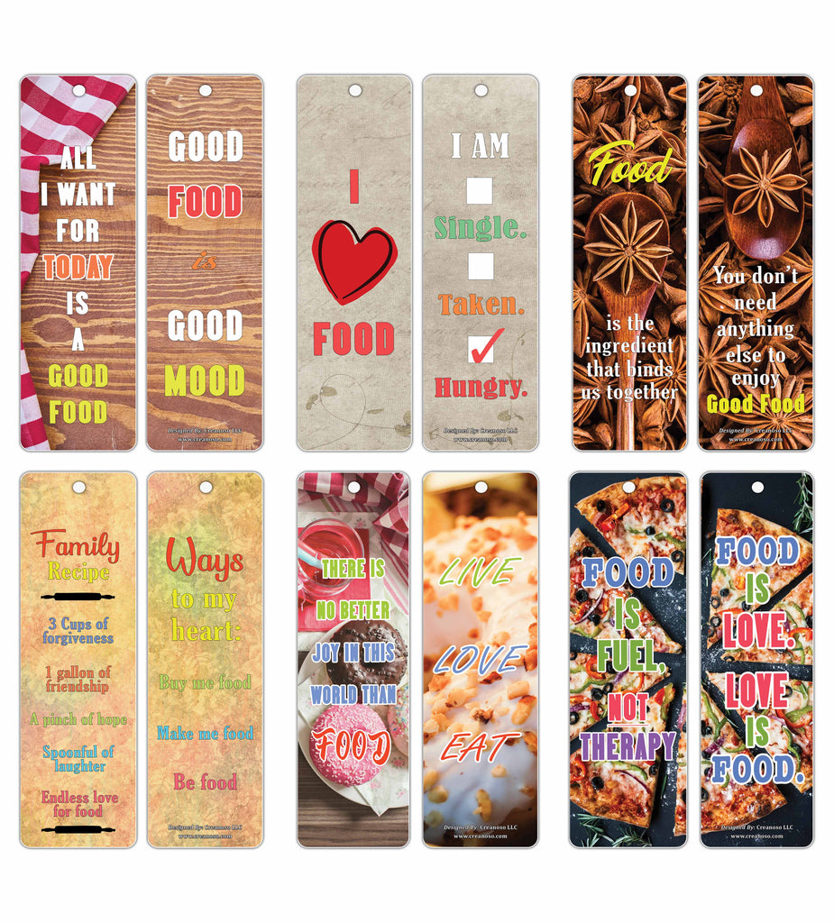 Creanoso Inspiring Sayings Food Lovers Bookmarks ÃƒÂ¢Ã¢â€šÂ¬Ã¢â‚¬Å“ Aw