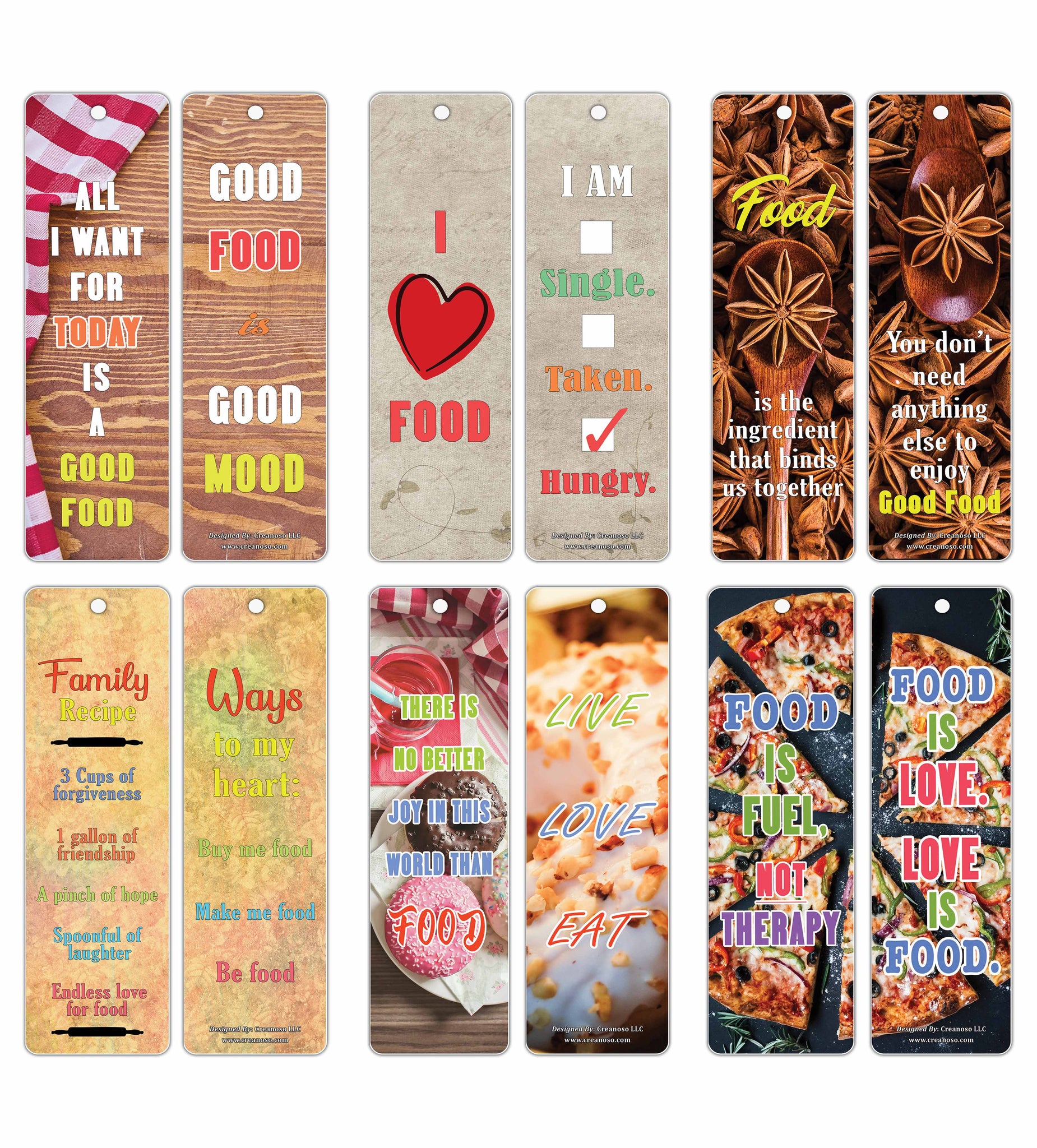 Creanoso Inspiring Sayings Food Lovers Bookmarks ÃƒÂ¢Ã¢â€šÂ¬Ã¢â‚¬Å“ Awesome Bookmarks for Chefs, Cooks, Food Lovers