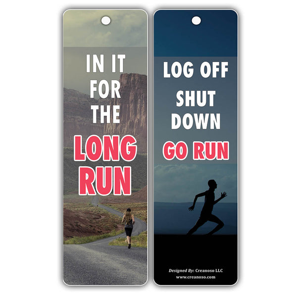 Creanoso Inspiring Sayings Quotes Running Bookmark for Runners, Joggers, Athletes ÃƒÂ¢Ã¢â€šÂ¬Ã¢â‚¬Å“ Premium Gifts