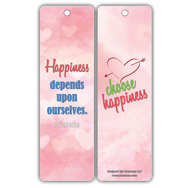 Creanoso Happiness Life Quotes Positive Sayings Bookmark Cards ÃƒÂ¢Ã¢â€šÂ¬Ã¢â‚¬Å“ Premium Bookmarks for Bookworm