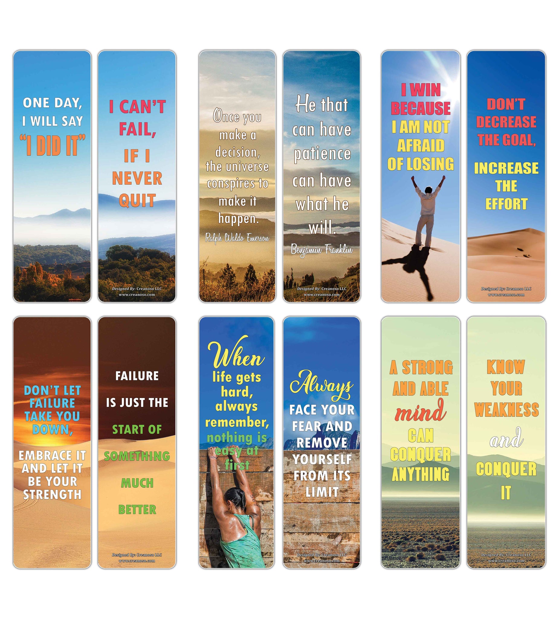 Creanoso Inspirational Strong Determination Life Quotes Bookmarks ÃƒÂ¢Ã¢â€šÂ¬Ã¢â‚¬Å“ Premium Gift Set