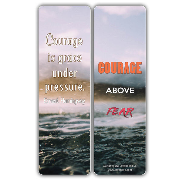 Creanoso Inspirational Courage Quotes Bookmarks ÃƒÂ¢Ã¢â€šÂ¬Ã¢â‚¬Å“ Motivational Rewards Cards - Premium Gifts